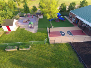 Merit School of Southpoint playground 02 aerial of courts